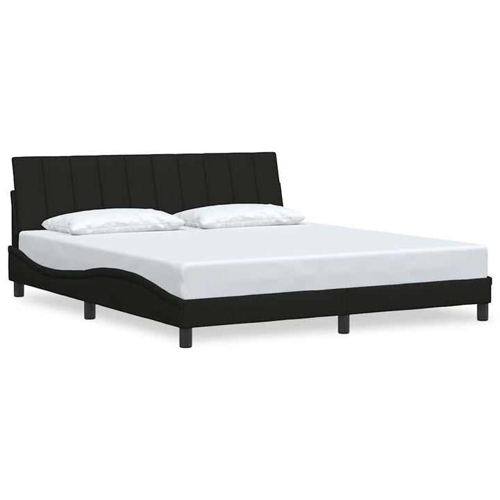 Bed Frame Without Mattress &amp;quot;Hanko&amp;quot; Black Fabric