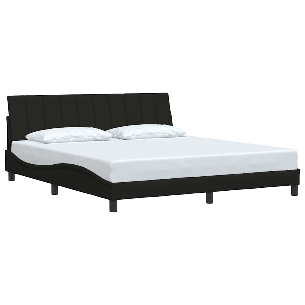 Bed Frame Without Mattress &amp;quot;Hanko&amp;quot; Black Fabric