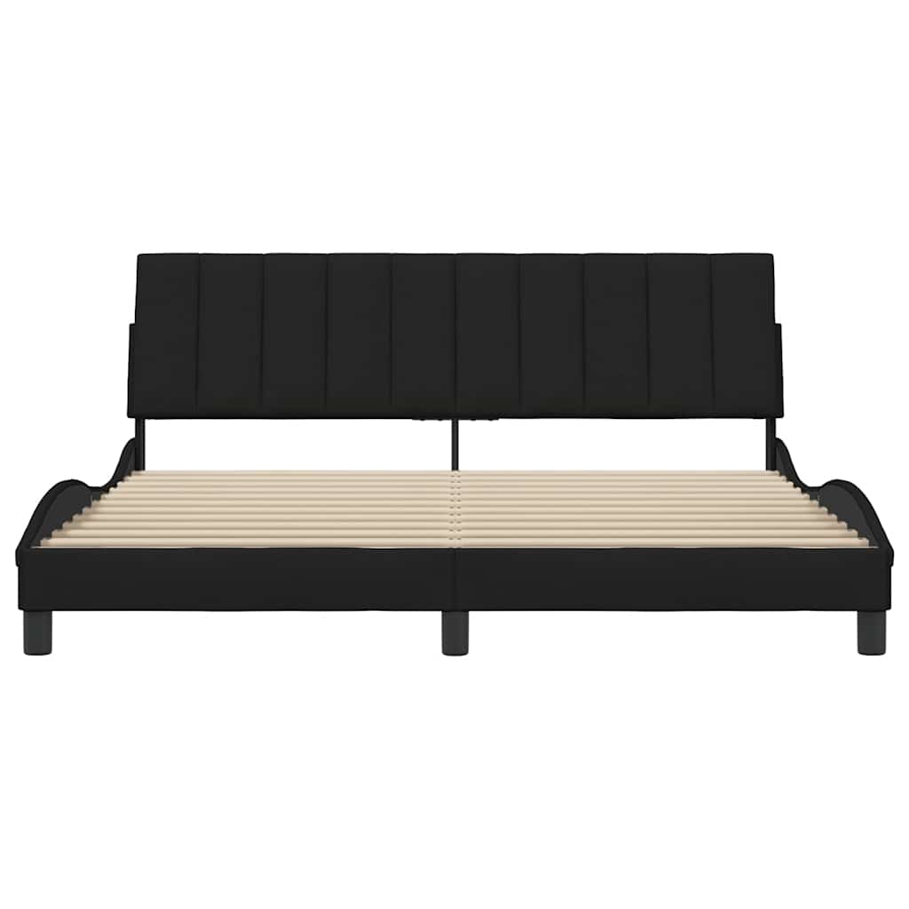 Bed Frame Without Mattress &amp;quot;Hanko&amp;quot; Black Fabric