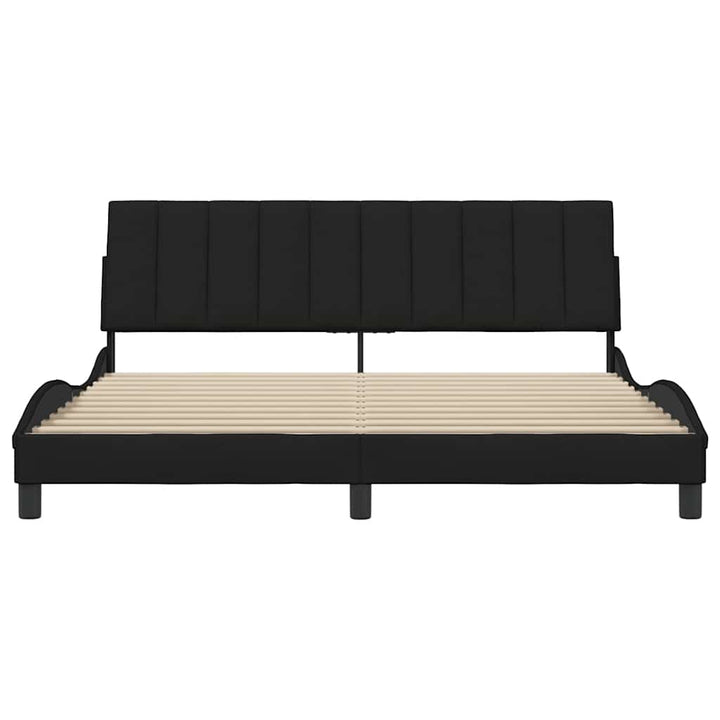 Bed Frame Without Mattress &amp;quot;Hanko&amp;quot; Black Fabric
