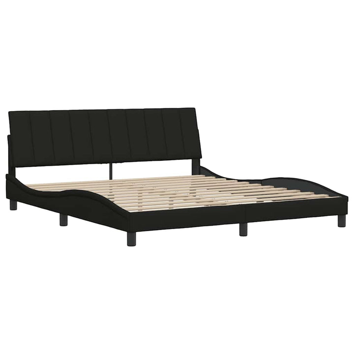 Bed Frame Without Mattress &amp;quot;Hanko&amp;quot; Black Fabric