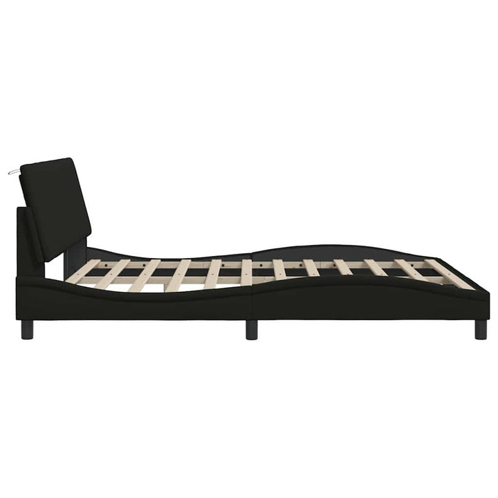 Bed Frame Without Mattress &amp;quot;Hanko&amp;quot; Black Fabric