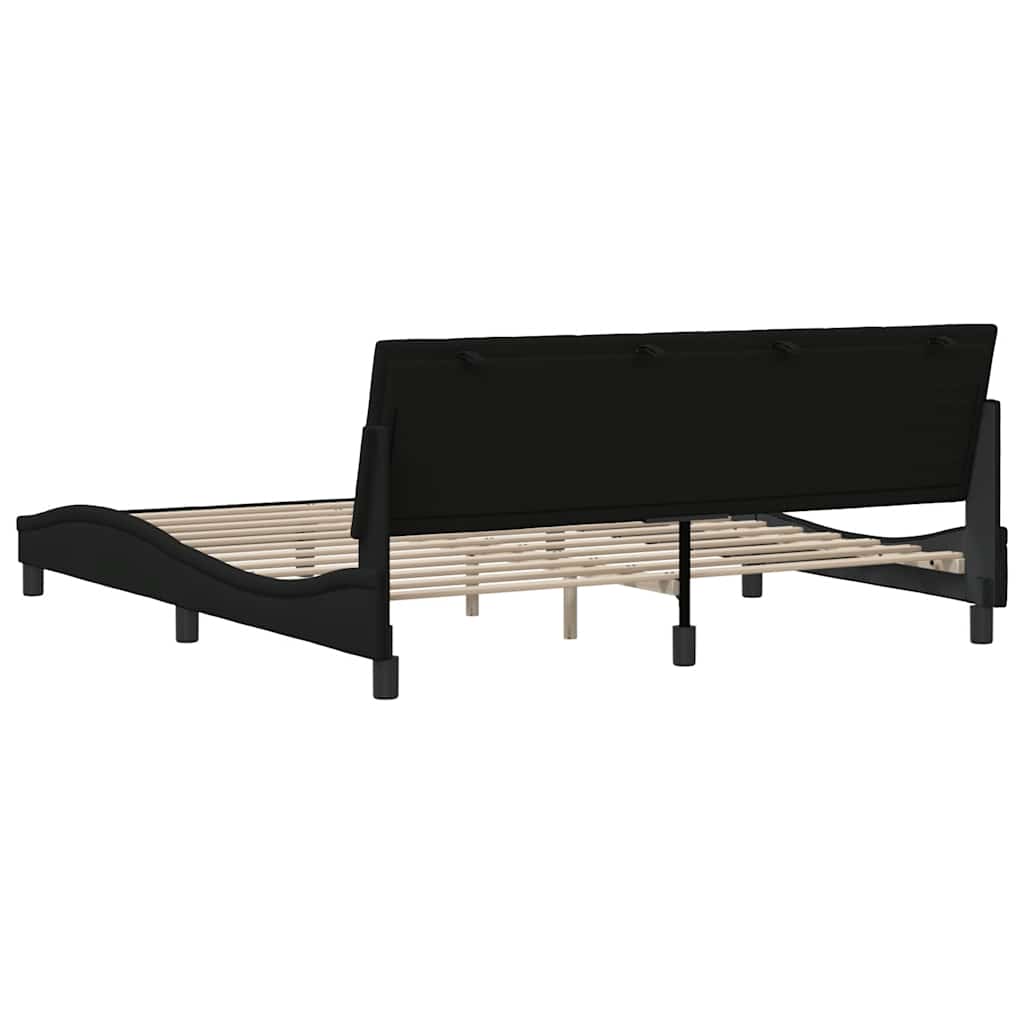 Bed Frame Without Mattress &amp;quot;Hanko&amp;quot; Black Fabric