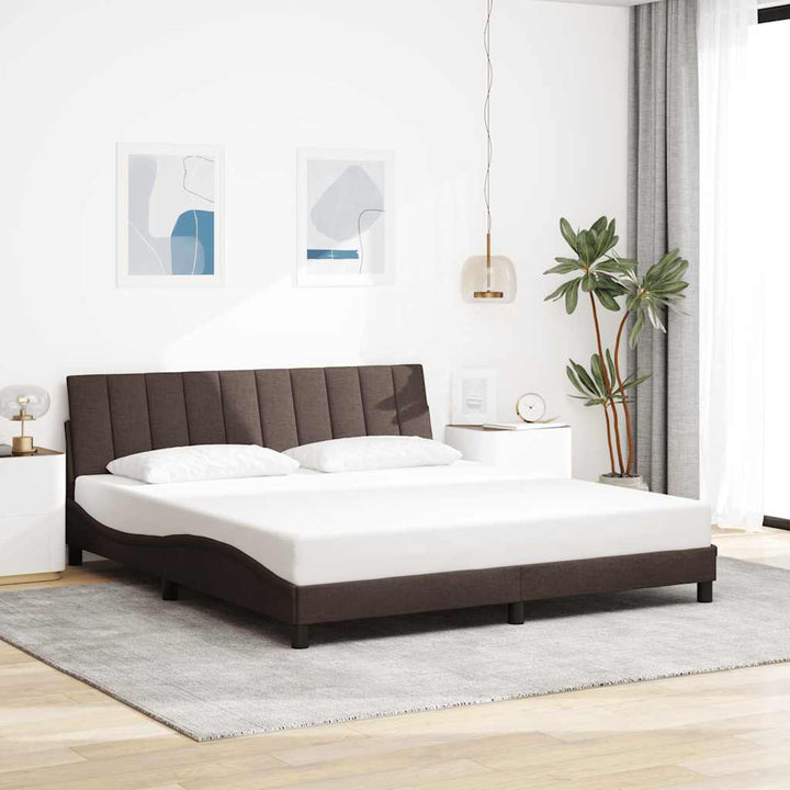 Bed Frame Without Mattress &amp;quot;Hanko&amp;quot; Cream Fabric