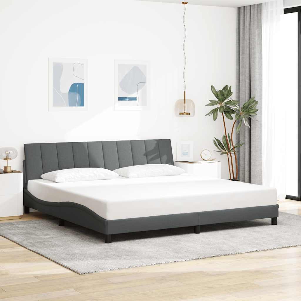 Bed Frame Without Mattress &amp;quot;Hanko&amp;quot; Cream Fabric