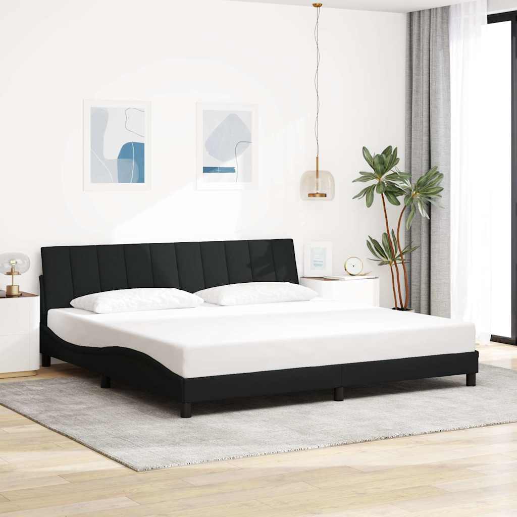 Bed Frame Without Mattress &amp;quot;Hanko&amp;quot; Cream Fabric