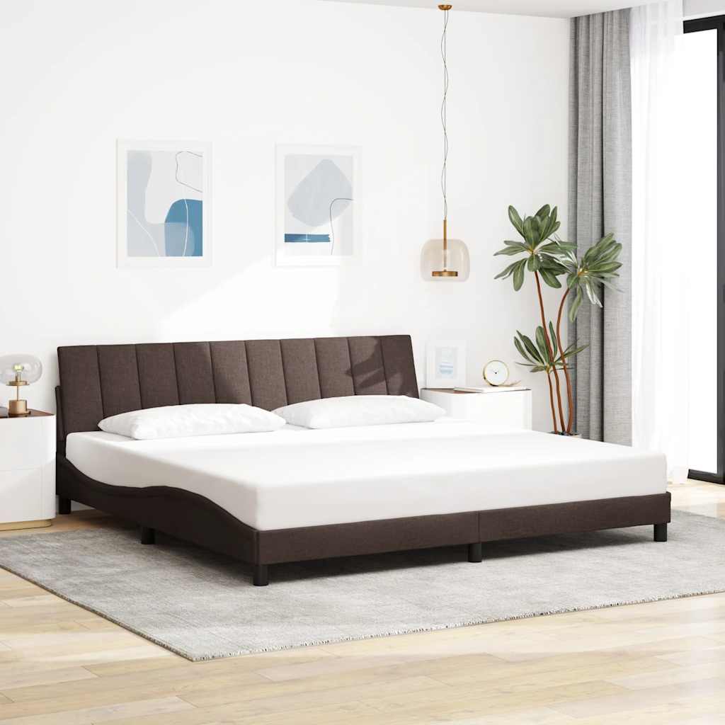 Bed Frame Without Mattress &amp;quot;Hanko&amp;quot; Cream Fabric