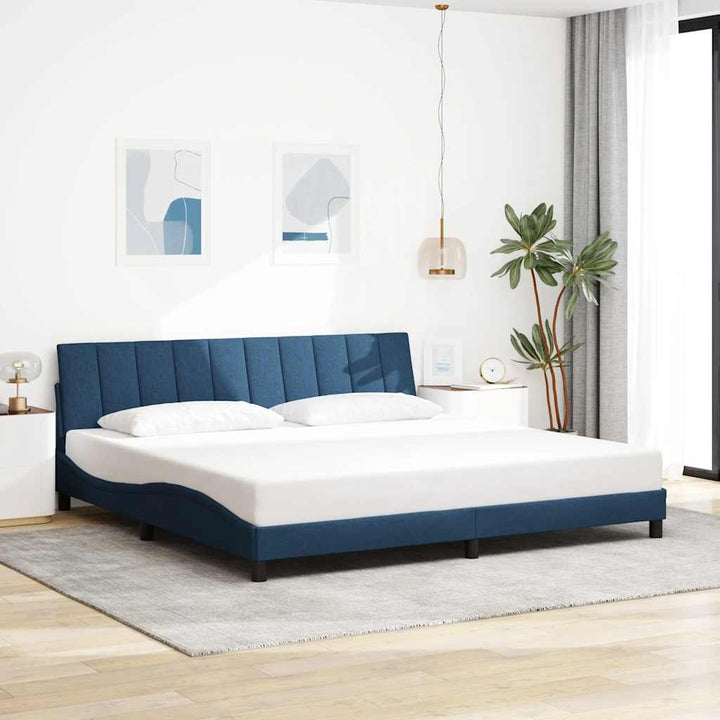 Bed Frame Without Mattress &amp;quot;Hanko&amp;quot; Cream Fabric