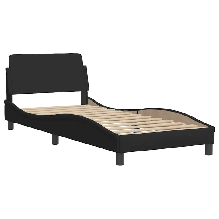 Bed Frame Without Mattress &amp;quot;Hanko&amp;quot; Black 80X200Cm Fabric