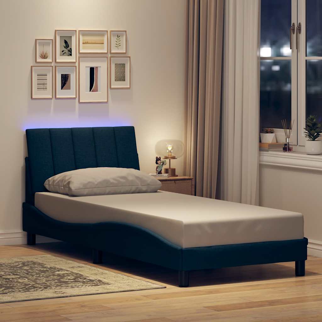 Bed Frame Without Mattress &amp;quot;Hanko&amp;quot; Cream 120X200Cm Fabric