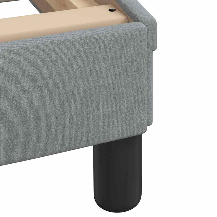 Bed Frame Without Mattress &amp;quot;Hanko&amp;quot; Light Grey 90X190Cm Fabric