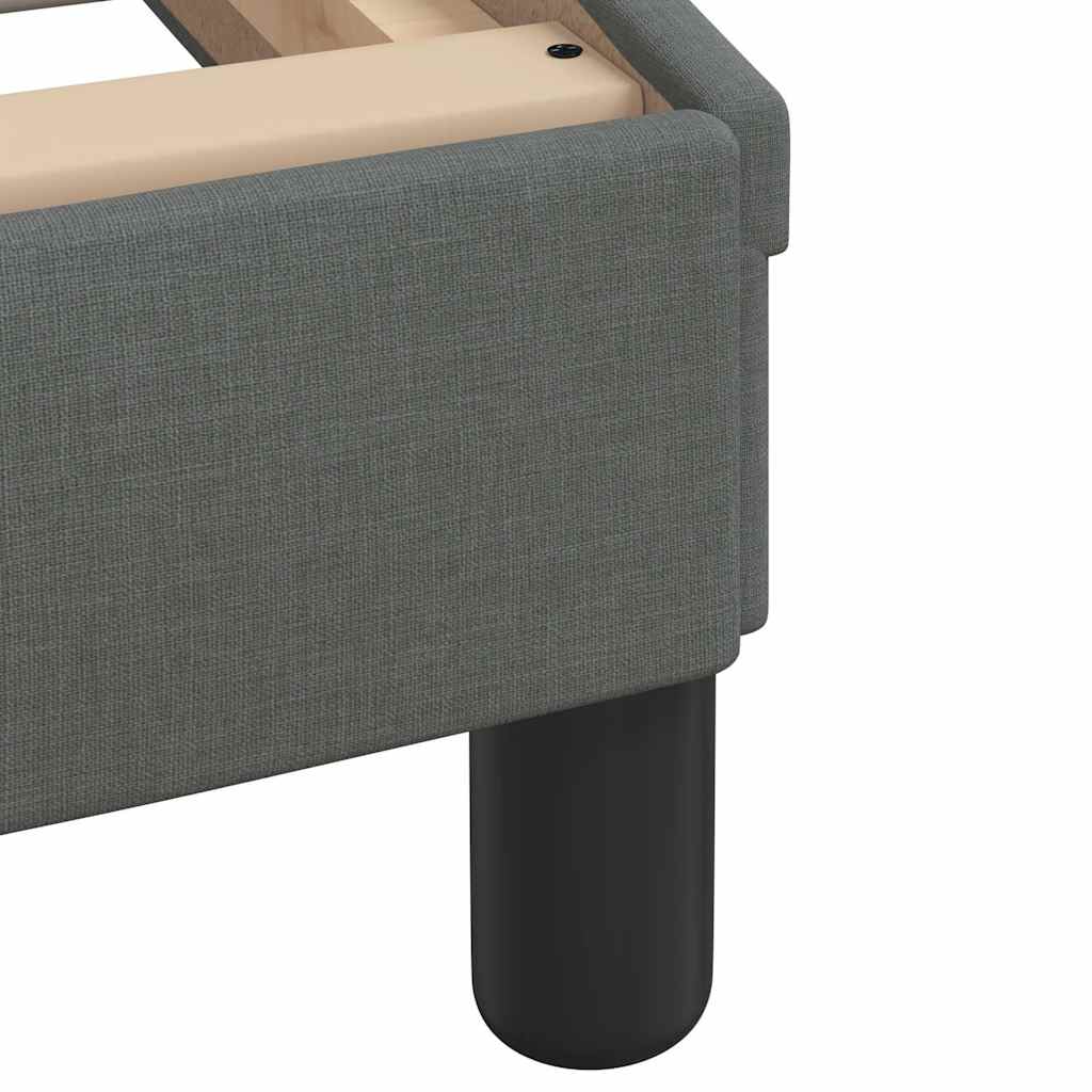 Bed Frame Without Mattress &amp;quot;Hanko&amp;quot; Dark Grey 90X190Cm Fabric