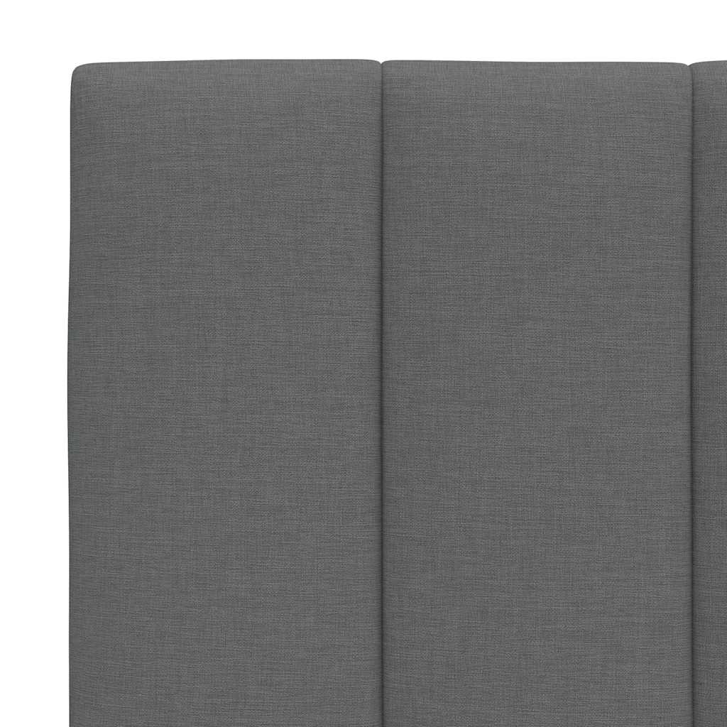 Bed Frame Without Mattress &amp;quot;Hanko&amp;quot; Dark Grey 90X190Cm Fabric