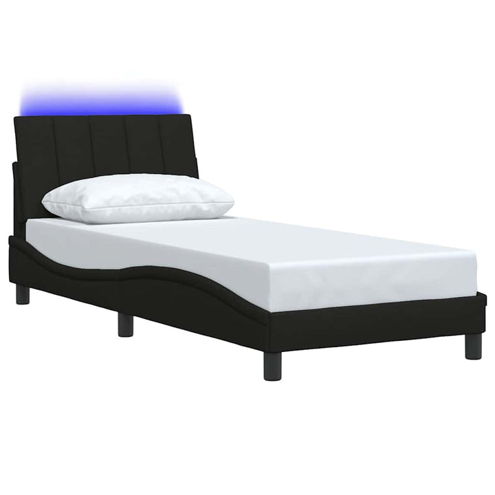 Bed Frame Without Mattress &amp;quot;Hanko&amp;quot; Black 90X190Cm Fabric