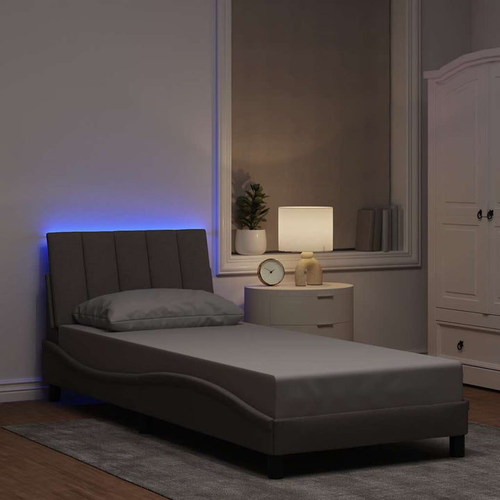 Bed Frame Without Mattress &amp;quot;Hanko&amp;quot; Cream 120X200Cm Fabric