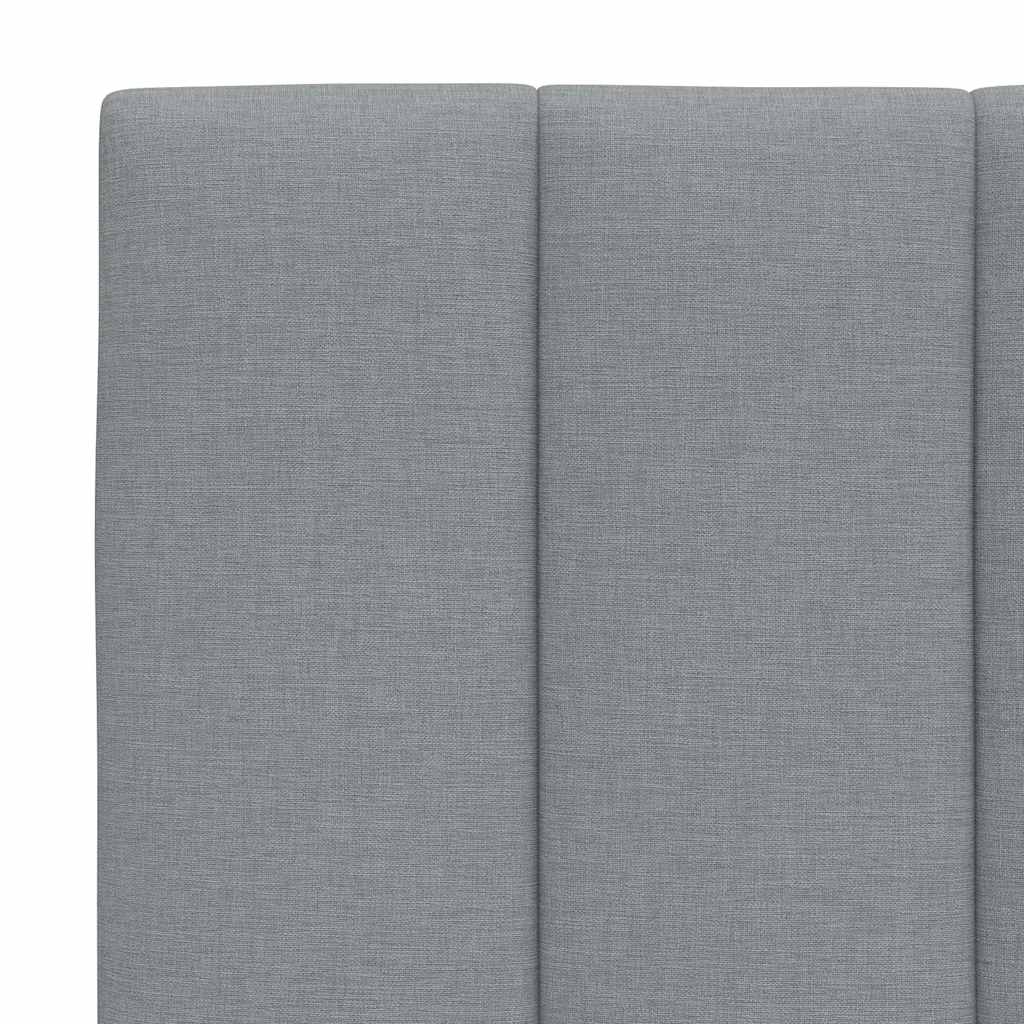Bed Frame Without Mattress &amp;quot;Hanko&amp;quot; Light Grey 90X200Cm Fabric