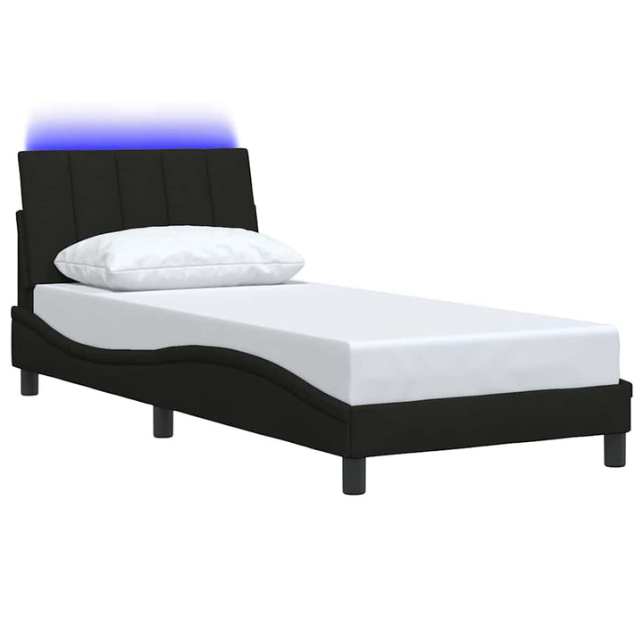 Bed Frame Without Mattress &amp;quot;Hanko&amp;quot; Black 90X200Cm Fabric