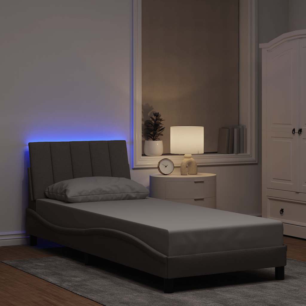 Bed Frame Without Mattress &amp;quot;Hanko&amp;quot; Cream 120X200Cm Fabric