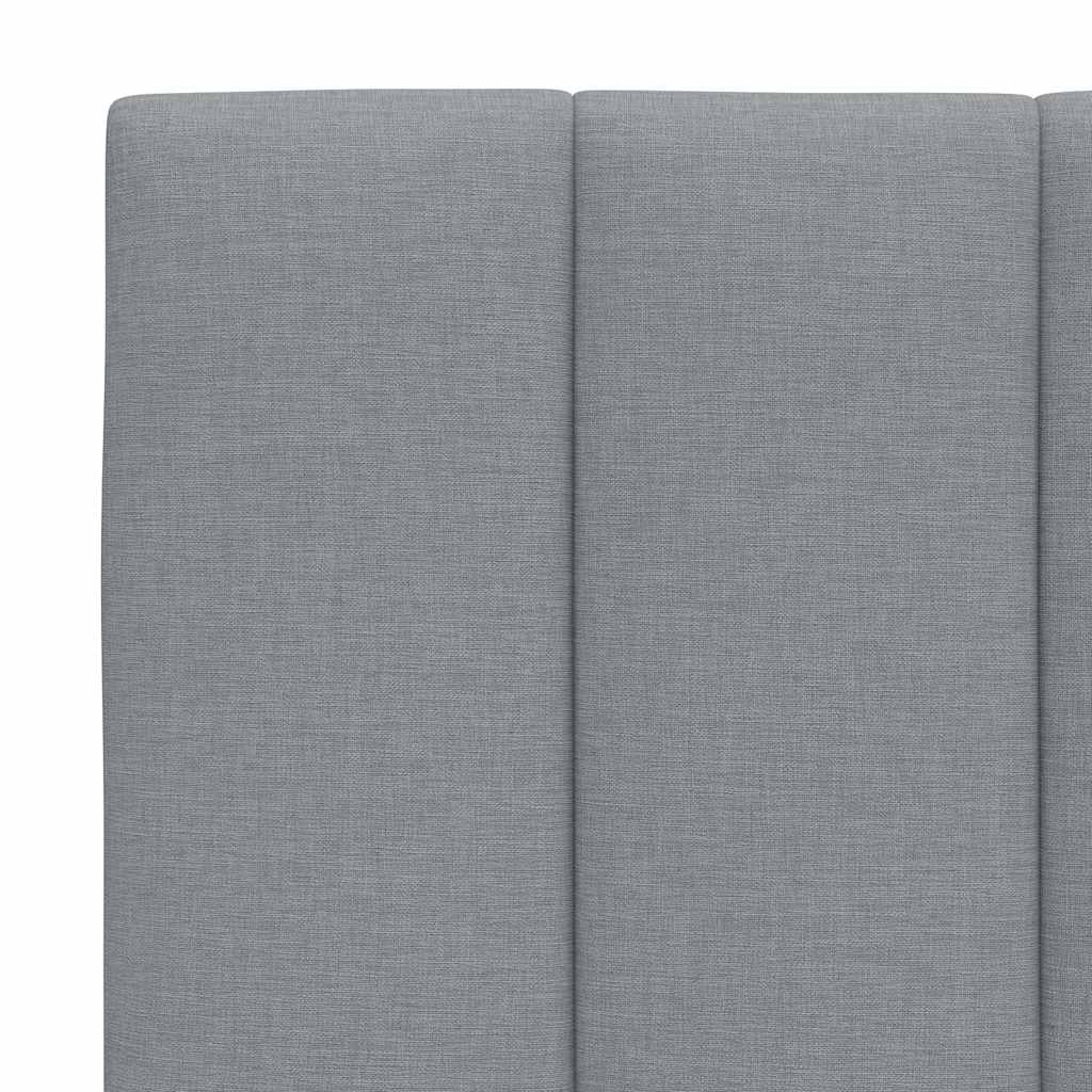 Bed Frame Without Mattress &amp;quot;Hanko&amp;quot; Light Grey 100X200Cm Fabric