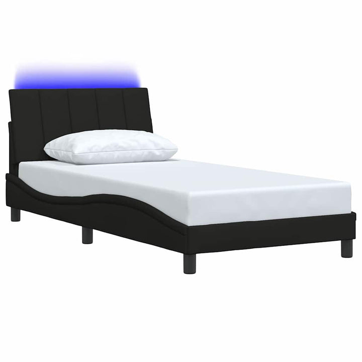 Bed Frame Without Mattress &amp;quot;Hanko&amp;quot; Black 100X200Cm Fabric