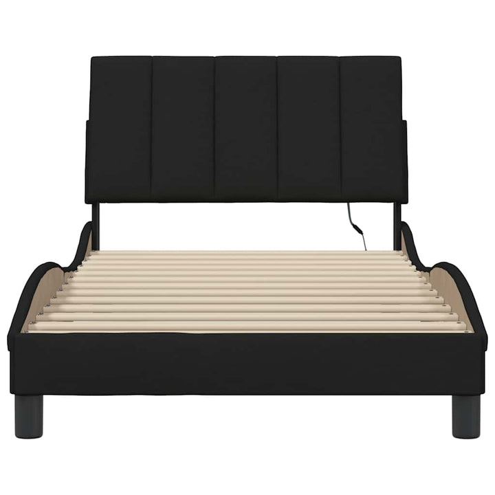 Bed Frame Without Mattress &amp;quot;Hanko&amp;quot; Black 100X200Cm Fabric