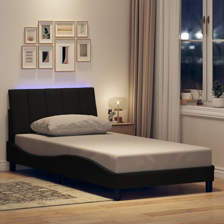 Bed Frame Without Mattress &amp;quot;Hanko&amp;quot; Black 100X200Cm Fabric