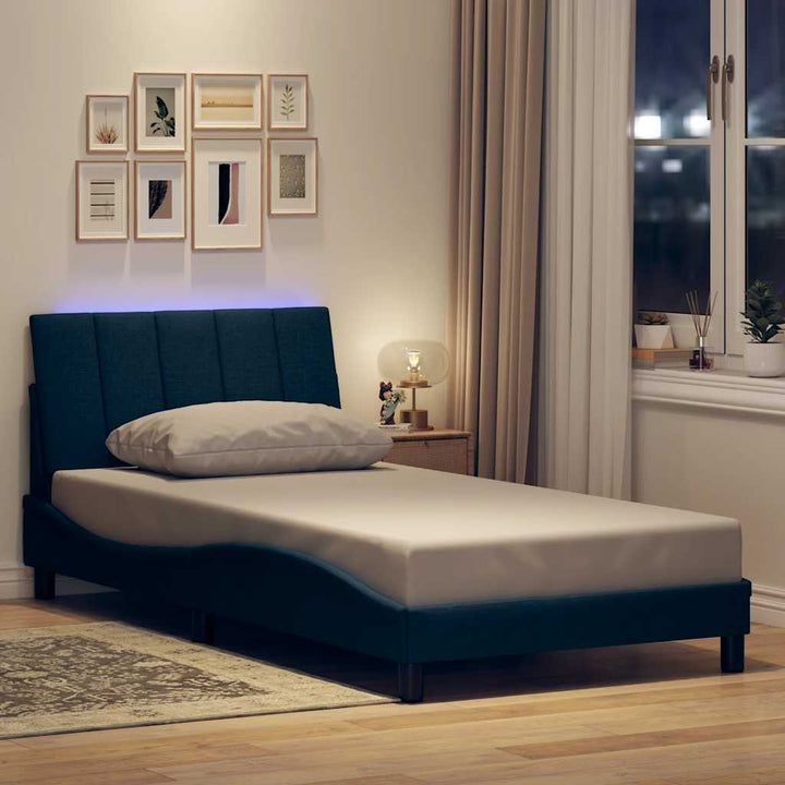 Bed Frame Without Mattress &amp;quot;Hanko&amp;quot; Cream 120X200Cm Fabric