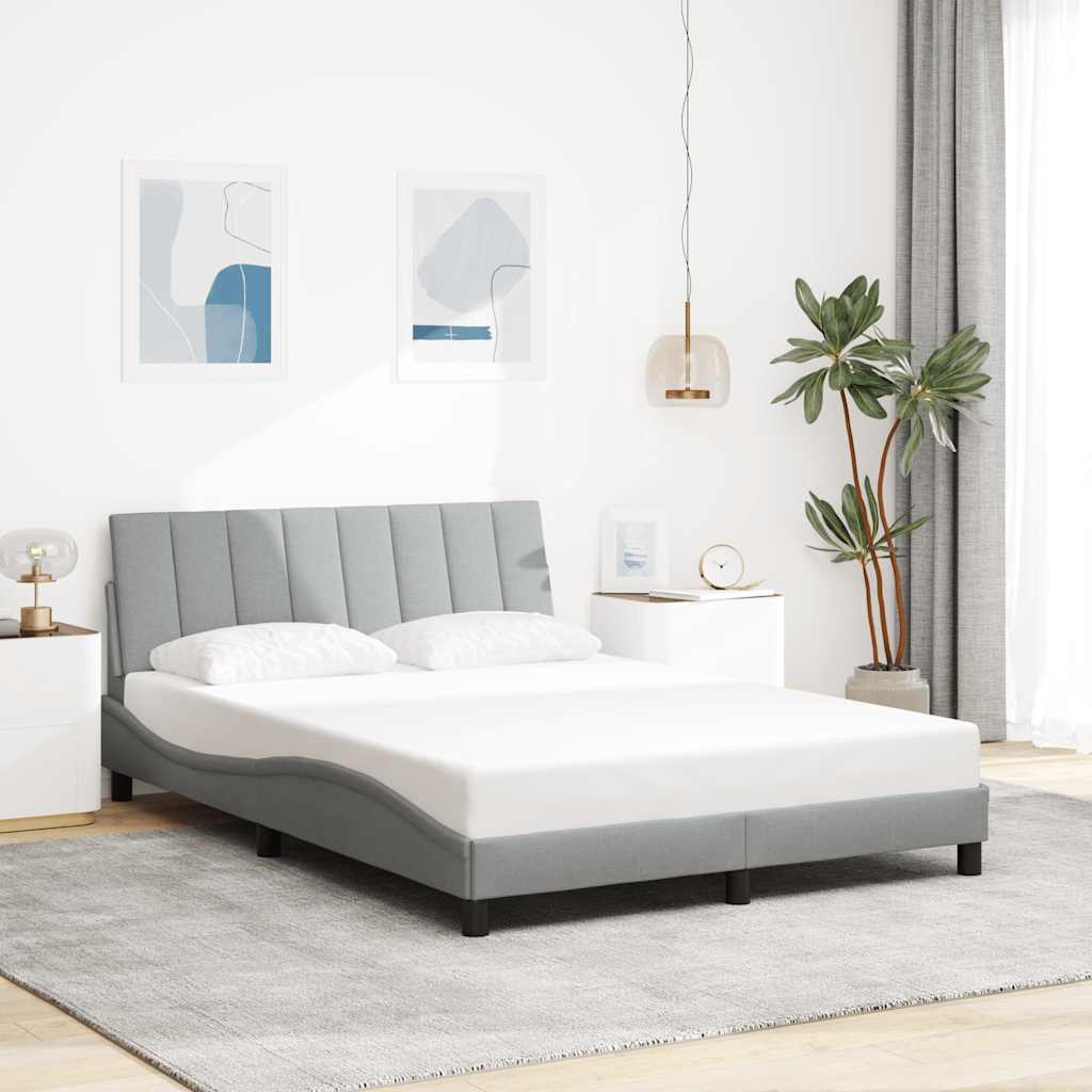Bed Frame Without Mattress &amp;quot;Hanko&amp;quot; Cream 120X200Cm Fabric
