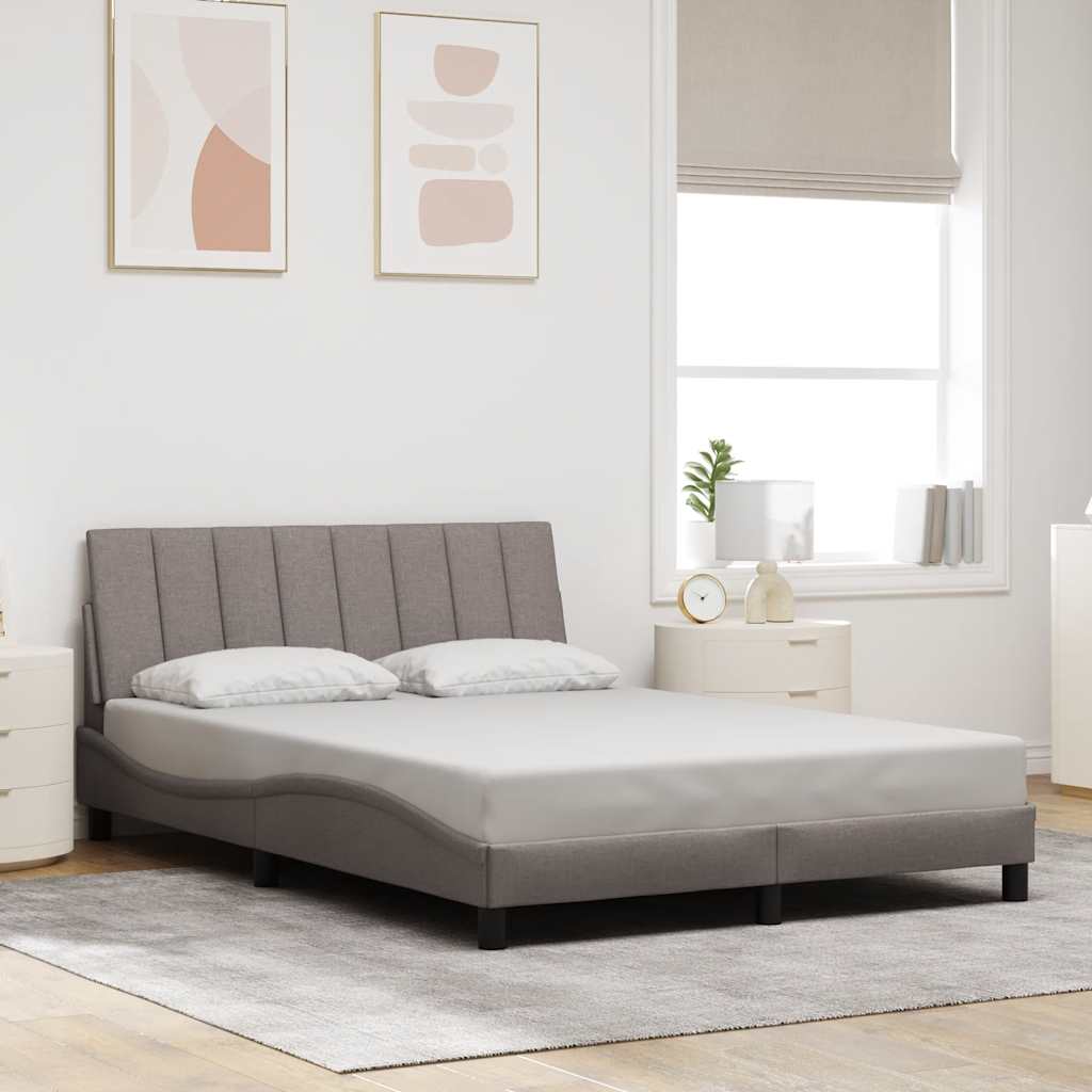 Bed Frame Without Mattress &amp;quot;Hanko&amp;quot; Cream 120X200Cm Fabric