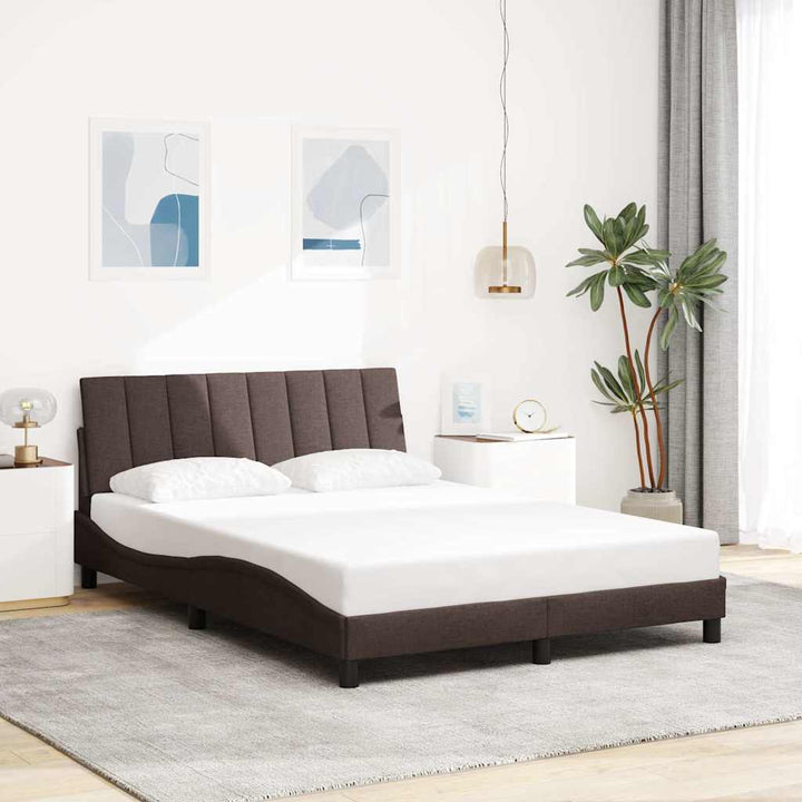 Bed Frame Without Mattress &amp;quot;Hanko&amp;quot; Cream 120X200Cm Fabric