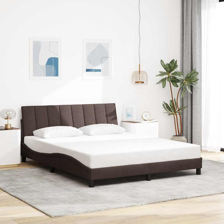 Bed Frame Without Mattress &amp;quot;Hanko&amp;quot; Cream 120X200Cm Fabric