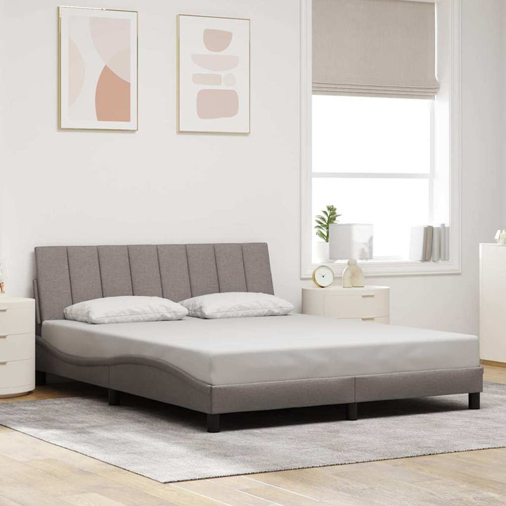 Bed Frame Without Mattress &amp;quot;Hanko&amp;quot; Cream 120X200Cm Fabric