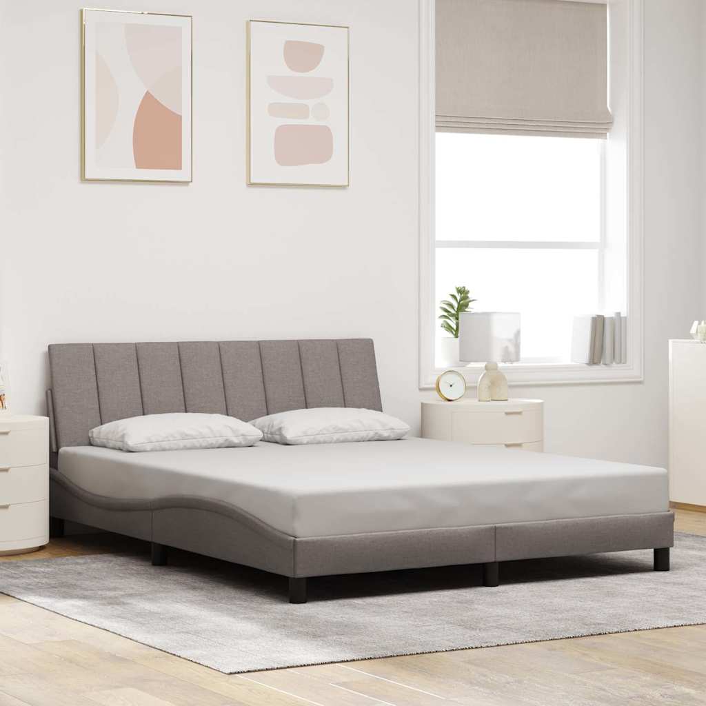 Bed Frame Without Mattress &amp;quot;Hanko&amp;quot; Cream 120X200Cm Fabric