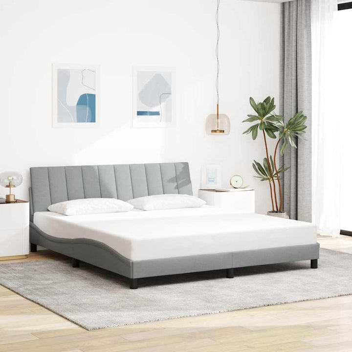 Bed Frame Without Mattress &amp;quot;Hanko&amp;quot; Cream 120X200Cm Fabric