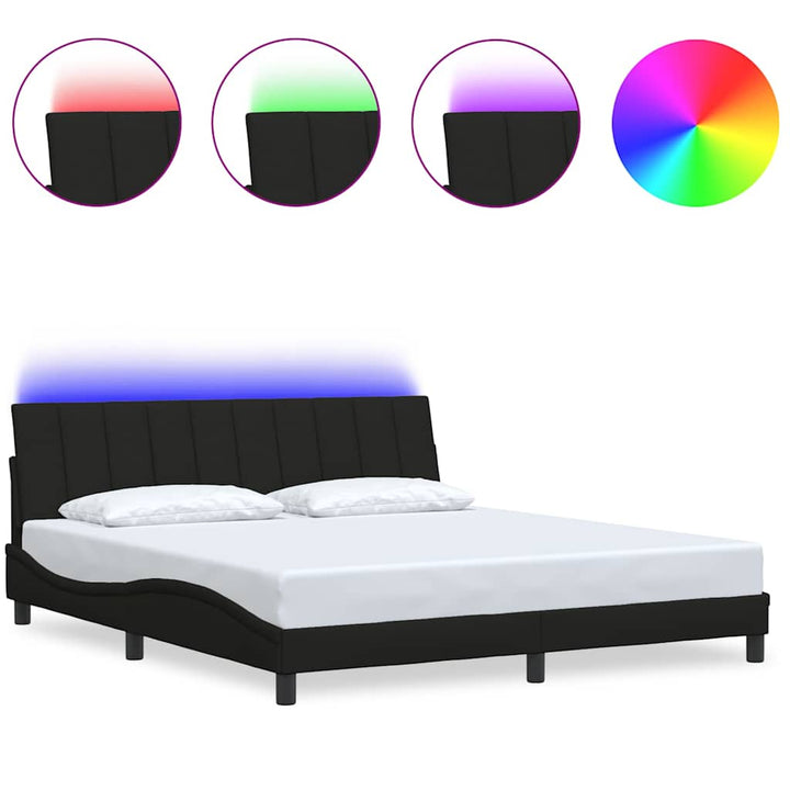 Bed Frame Without Mattress &amp;quot;Hanko&amp;quot; Black 180X200Cm Fabric