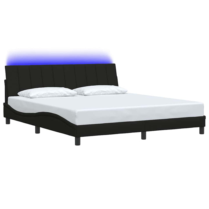 Bed Frame Without Mattress &amp;quot;Hanko&amp;quot; Black 180X200Cm Fabric