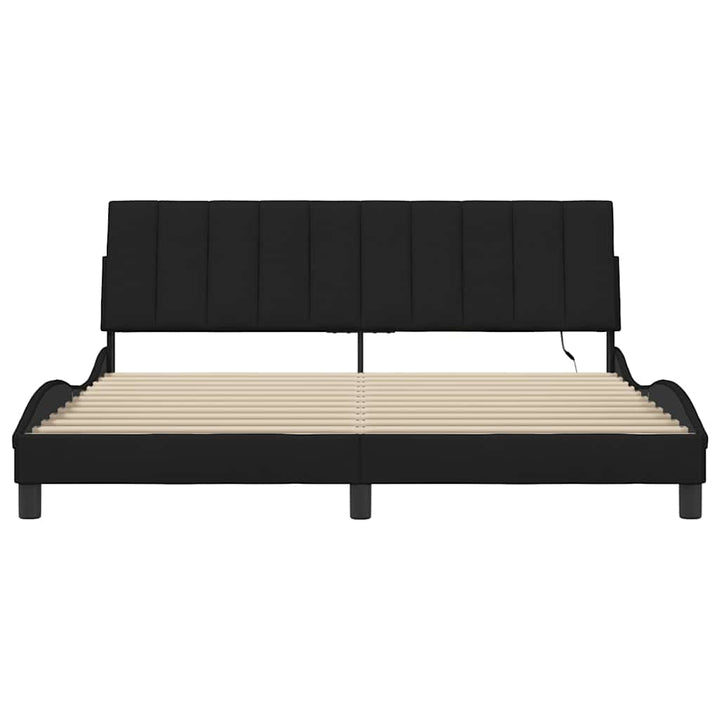 Bed Frame Without Mattress &amp;quot;Hanko&amp;quot; Black 180X200Cm Fabric