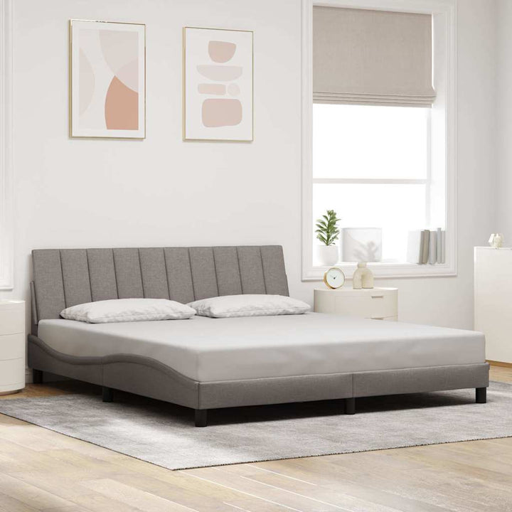 Bed Frame Without Mattress &amp;quot;Hanko&amp;quot; Cream 120X200Cm Fabric