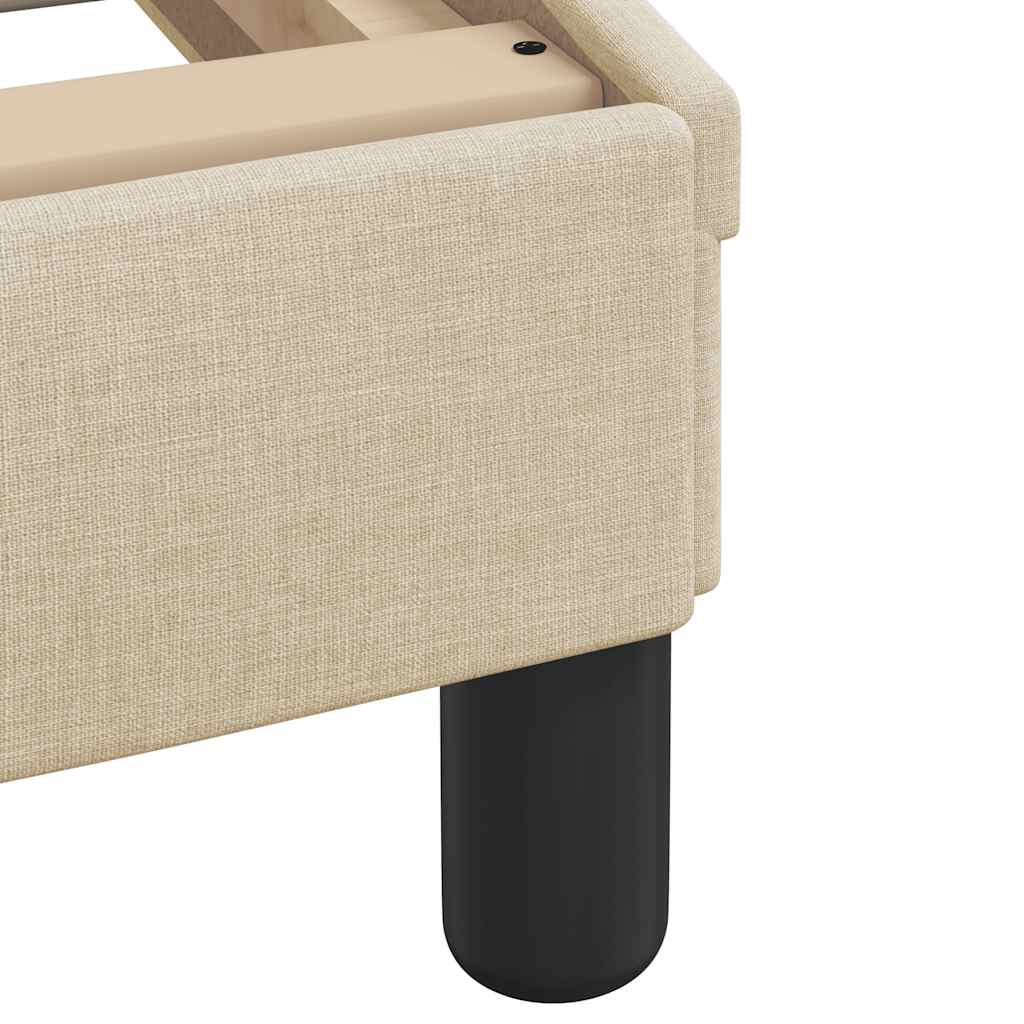 Bed With Mattress &amp;quot;Hanko&amp;quot; Cream Fabric
