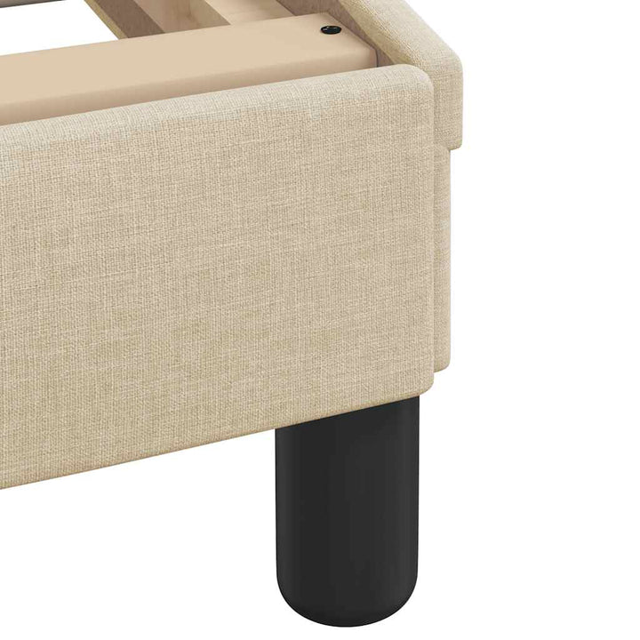 Bed With Mattress &amp;quot;Hanko&amp;quot; Cream Fabric