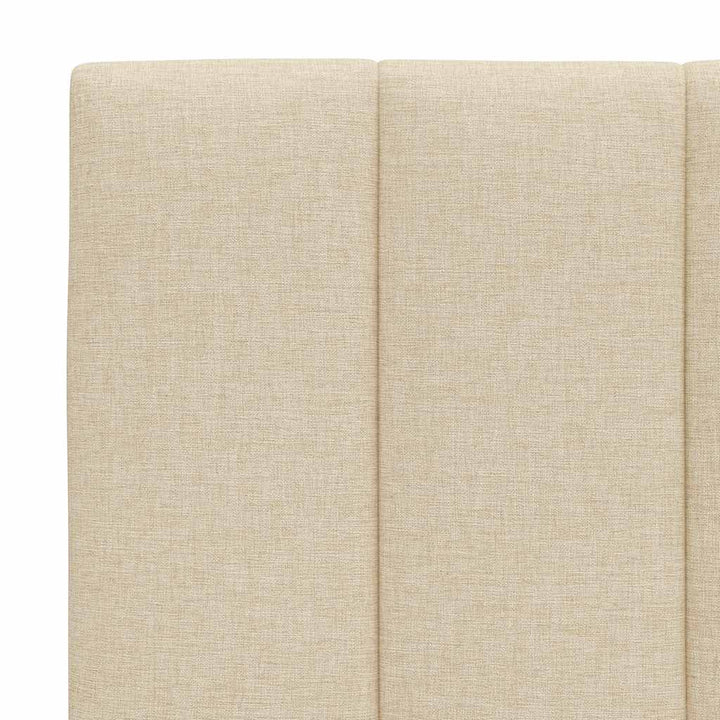 Bed With Mattress &amp;quot;Hanko&amp;quot; Cream Fabric