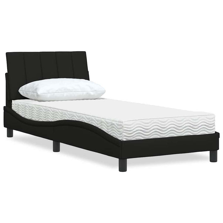 Bed With Mattress &amp;quot;Hanko&amp;quot; Cream Fabric
