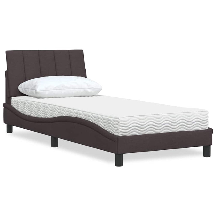 Bed With Mattress &amp;quot;Hanko&amp;quot; Cream Fabric