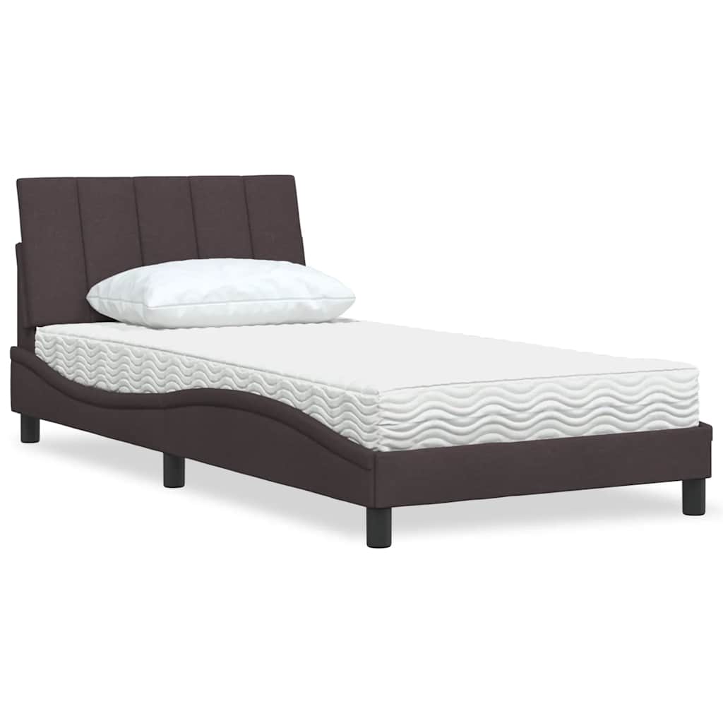 Bed With Mattress &amp;quot;Hanko&amp;quot; Cream Fabric