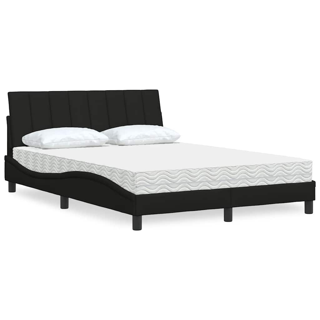 Bed With Mattress &amp;quot;Hanko&amp;quot; Cream Fabric