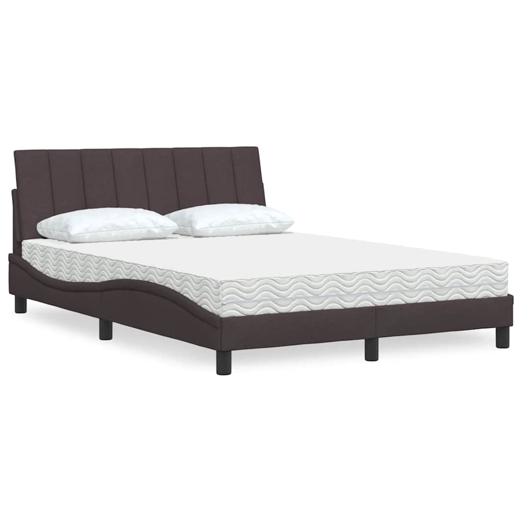 Bed With Mattress &amp;quot;Hanko&amp;quot; Cream Fabric