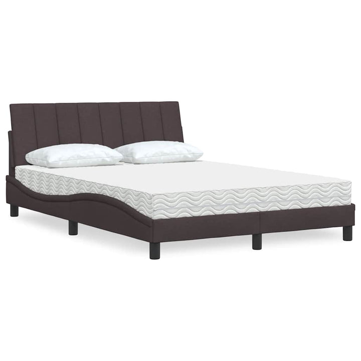 Bed With Mattress &amp;quot;Hanko&amp;quot; Cream Fabric