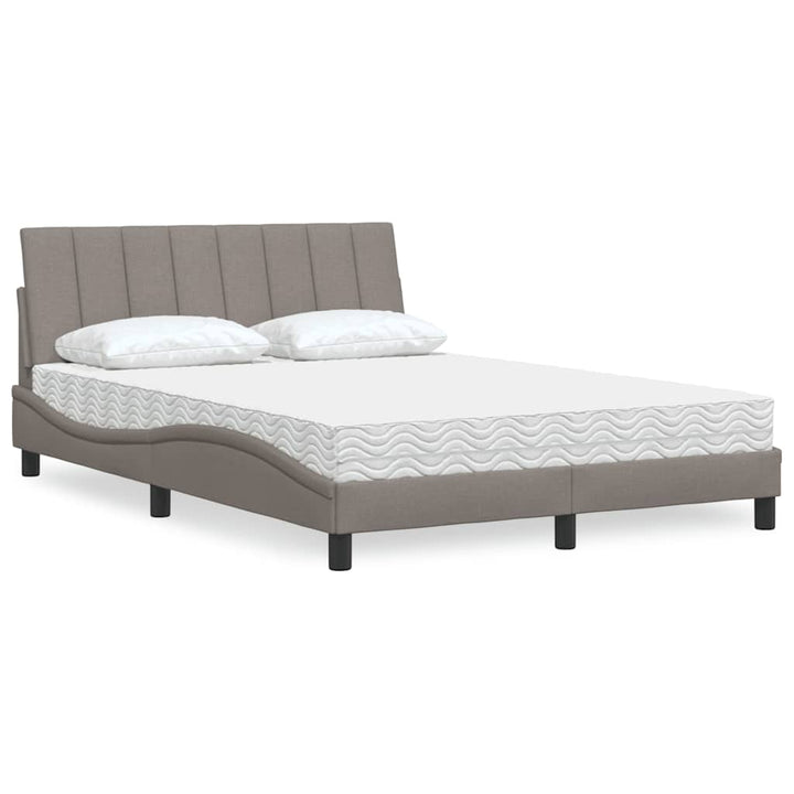 Bed With Mattress &amp;quot;Hanko&amp;quot; Cream Fabric