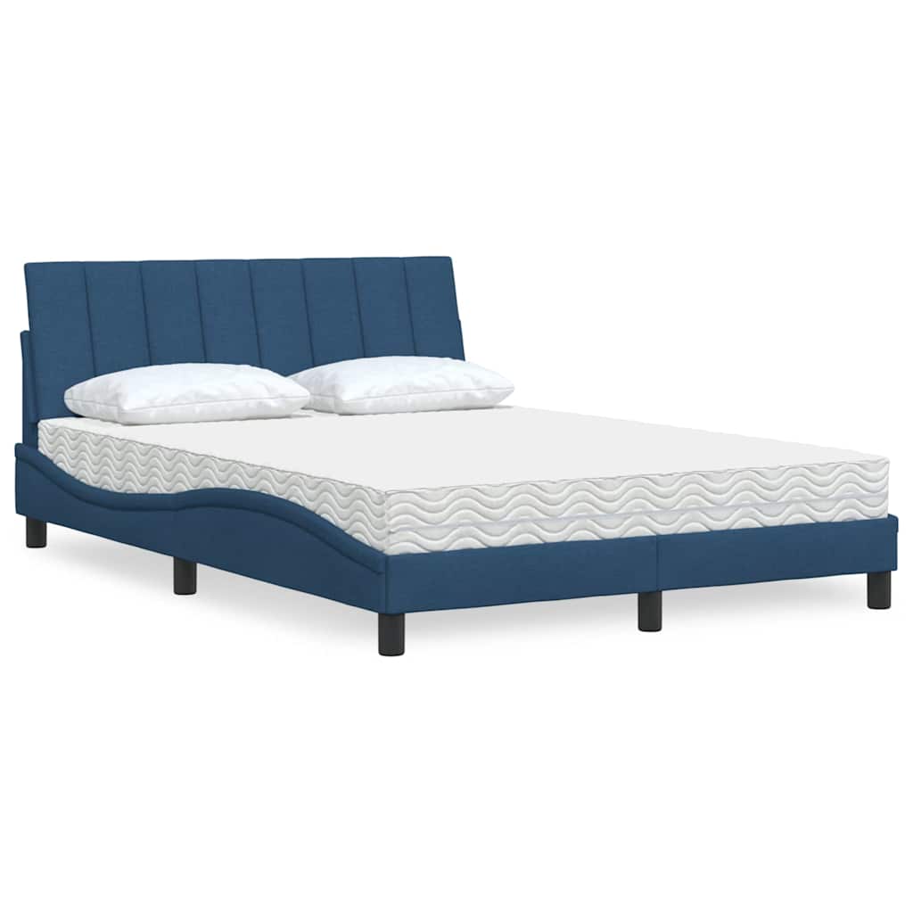 Bed With Mattress &amp;quot;Hanko&amp;quot; Cream Fabric