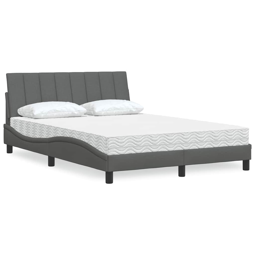 Bed With Mattress &amp;quot;Hanko&amp;quot; Cream Fabric